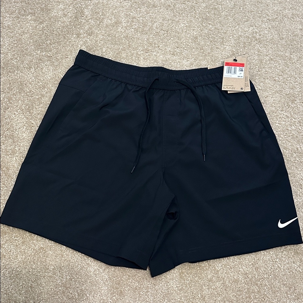 NWT Men’s Nike Dri-Fit Shorts with White Swoosh-Black L